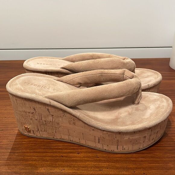 Veronica Beard Geno Wedge Cork Sandals - Picture 1 of 10